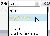 Dreamweaver Apllying styles
