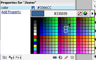 Dreamweaver Change Footer Color