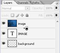 Imaged text clipping mask