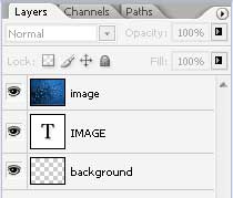 Imaged text place image on top