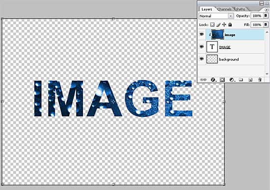Imaged text view clipping mask