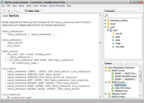 Query Browser Syntax Reference
