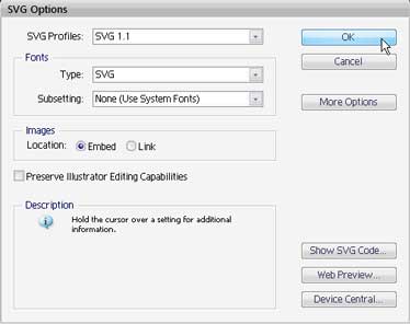 Illustrator vector paths svg options